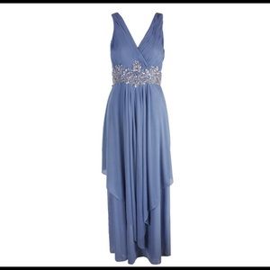 New Alex Evenings Sleeveless Beaded Waist Gown